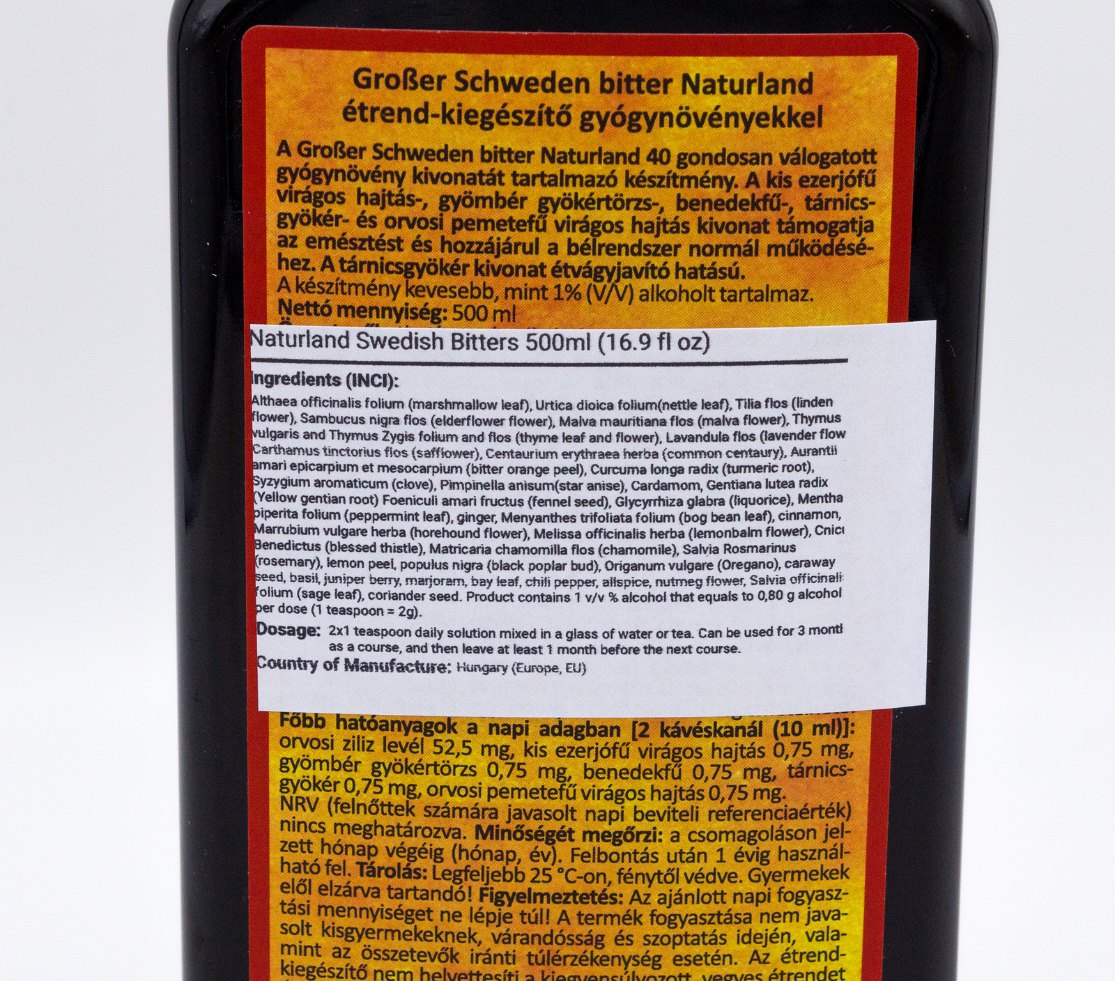 Naturland Swedish Bitters - 40 Herbal Extracts for Digestive Support 500ml x 2 - Picture 5 of 6