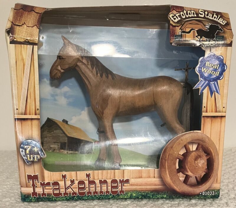 GROTON STABLES Hand Carved Hand Painted Wooden Horse Trakehner #81033 NIB 2003