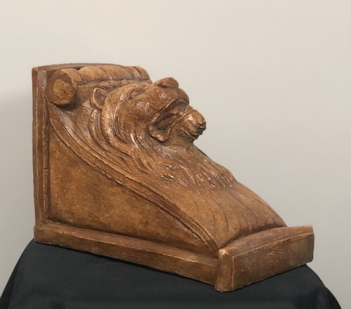 LION FACE KINGS HEAD CORBEL VINTAGE REPRODUCTION - PLASTER
