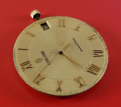 Vintage Concord Saratoga Quartz Wrist Watch Movement 6 Jewels 26 mm Diameter