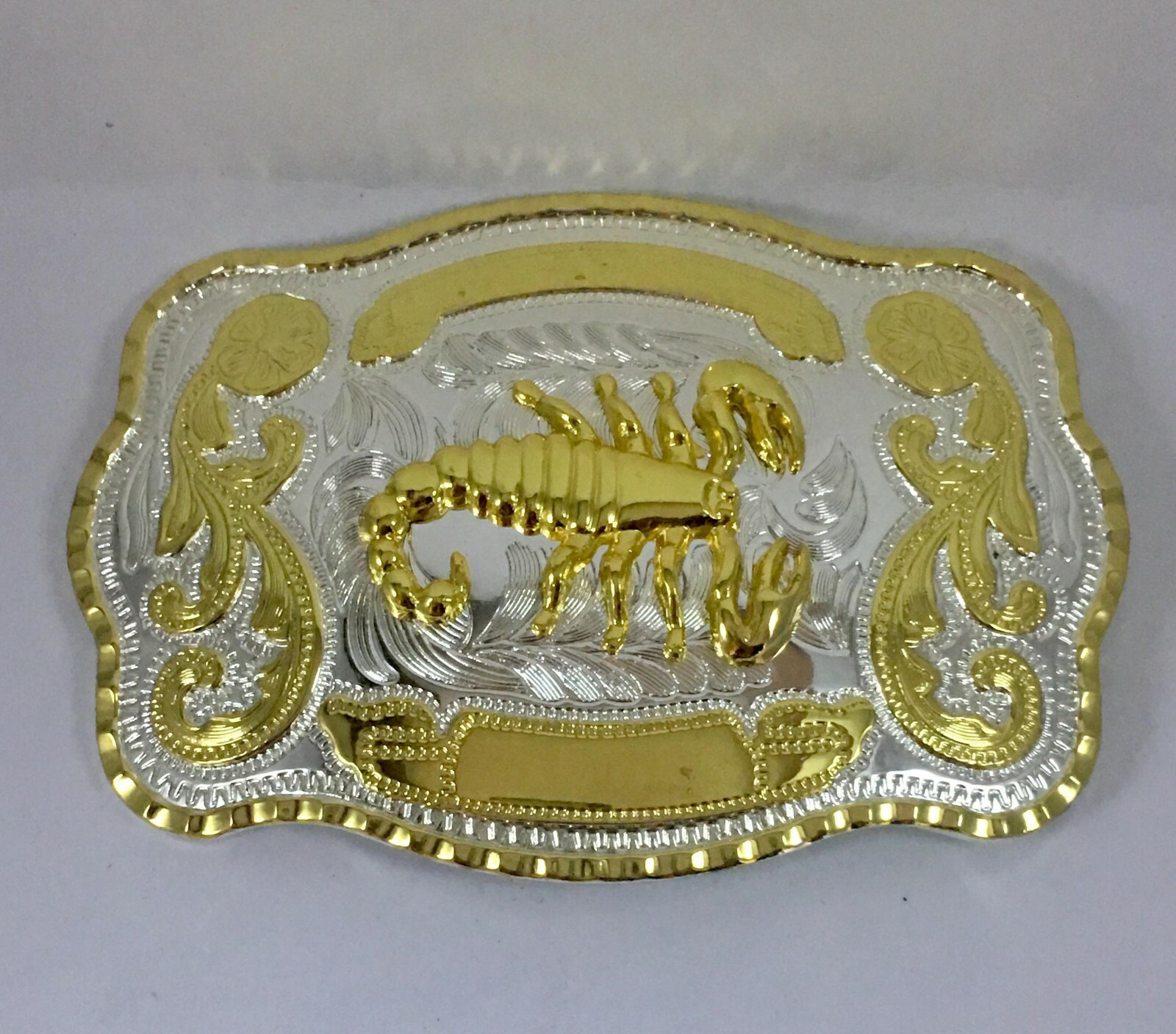 Men's BIG Belt Buckles Shine Western Engraved Designs Gold