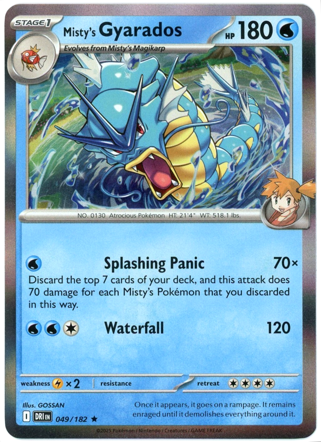 Misty's Gyarados (Holo) - 049/182 - Destined Rivals - NM/M