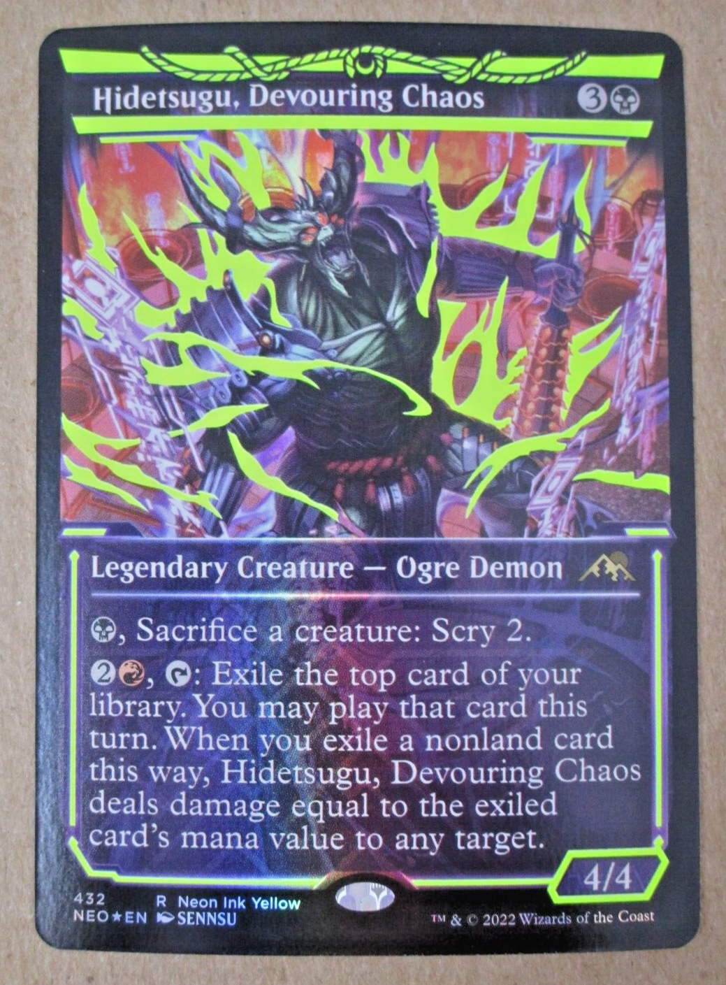 mtg 貪る混沌、碑出告 黄色 青色 ネオンインク FOIL 432 neo mtg 貪る混沌、碑出告 黄色 青色 ネオンインク FOIL 432 neo