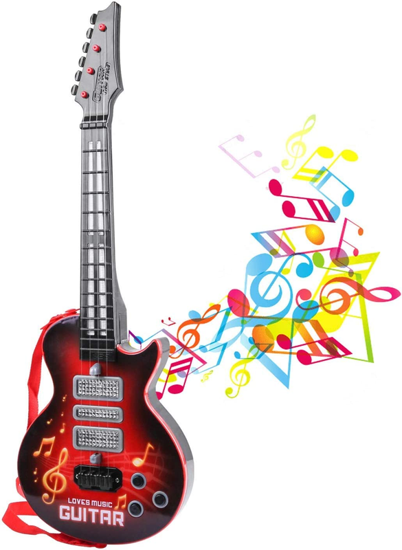 Kids Guitar 4 Strings Electric Guitar for Kids Toddler Guitar with Strap Light u