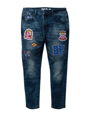 

Мужские джинсы с эффектом потертости Born Fly Dark Stone Fly Denim, Blue denim/multi-colored