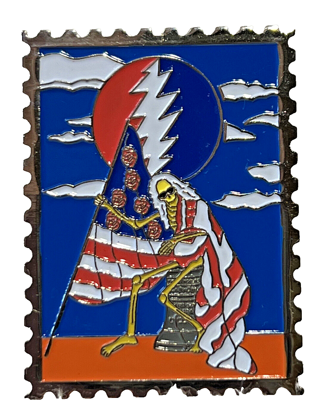 RELIX used GRATEFULDEAD他 Grateful Dead Postage Stamp Pin Relix 1977 Give Me Liberty
