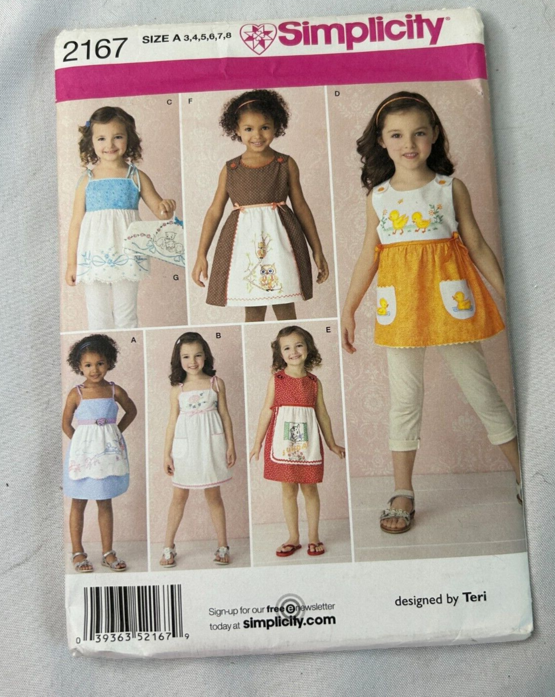 シモンズグランドセール child's 2167 pattern sewing Simplicity NEW girl's size dress 裁縫材料