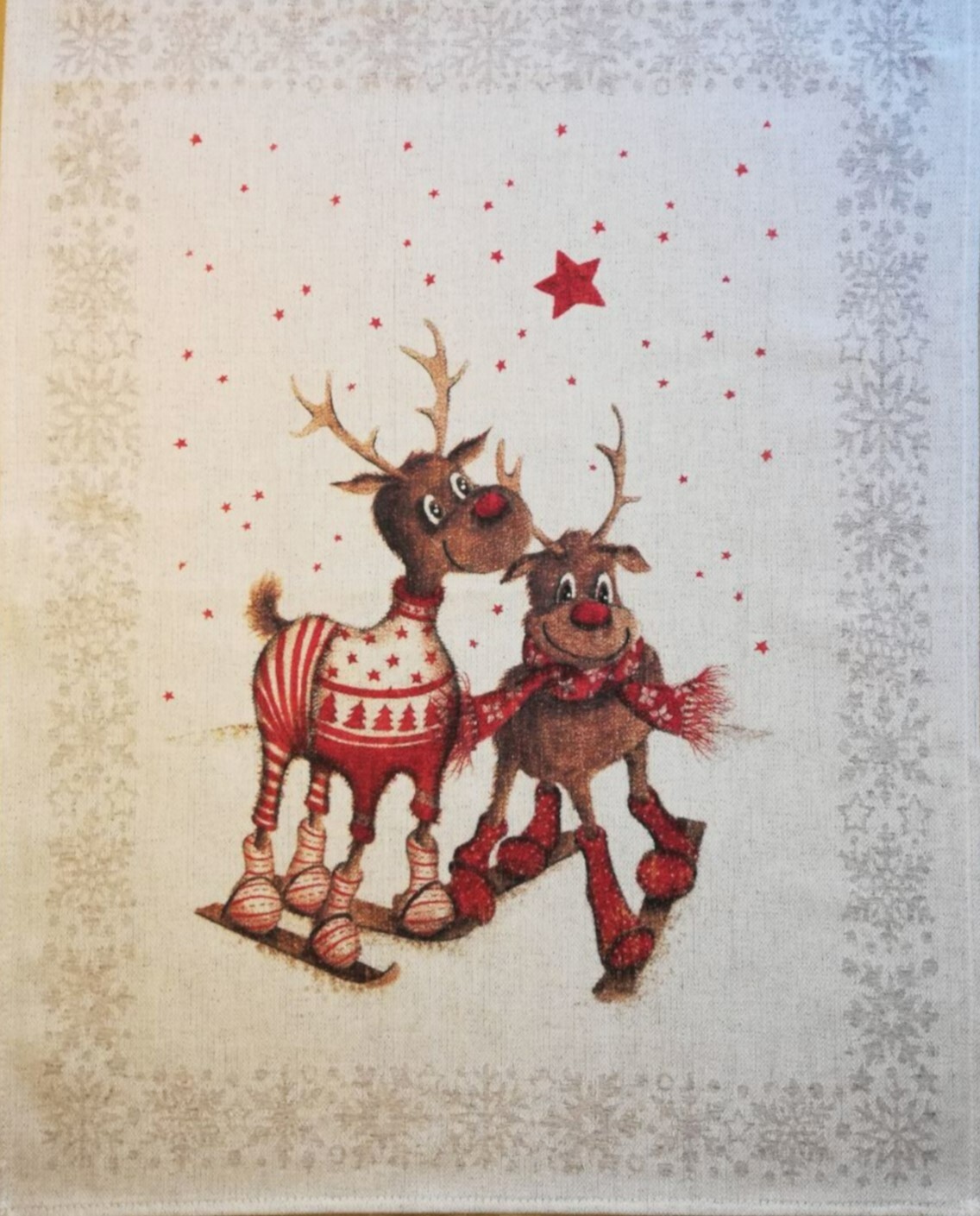 Cotton/Linen Set of 3 Kitchen Dish Tea Bar Towels 18" x 23" Christmas Gift