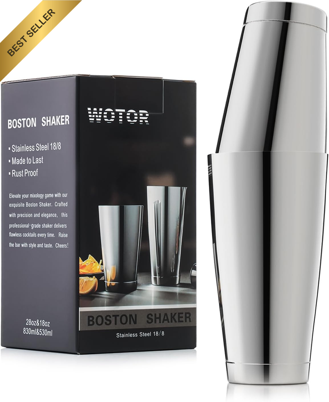 Boston Cocktail Shaker Set, 530 Ml & 830 Ml Stainless Steel Weighted Shaker Tins
