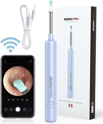 BeBird Pro X3 - HD Wi-Fi Camera - Earwax Remover - 6 Cool White LED Lights - NEW