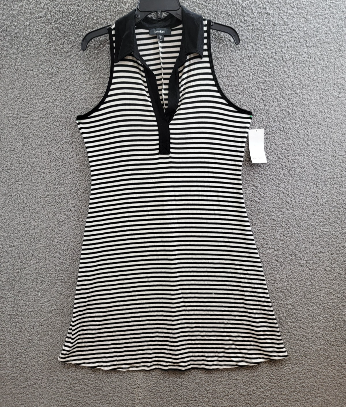 Karen Kane Sleeveless Contrast Collar Dress Women's Large Stripe Pullover Style - Picture 2 of 15