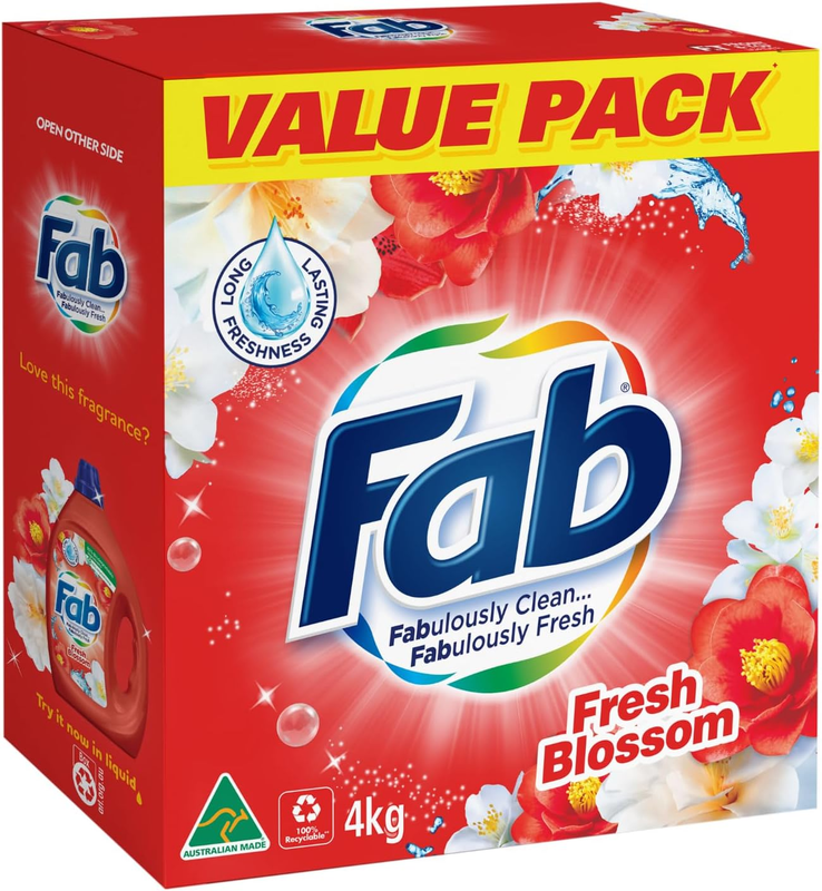 Fab Fresh Blossoms, Laundry Detergent Washing Powder, 4 Kilograms