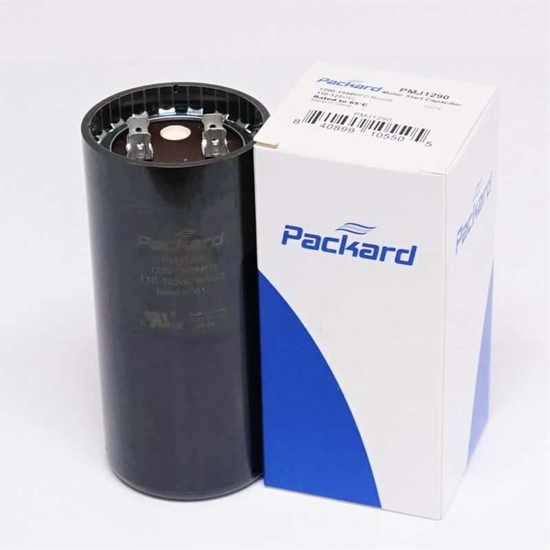 Packard PMJ1290 Motor Start Capacitor. 1290-1548 MFD UF / 110-125 VAC