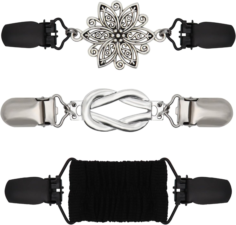3 Pcs Cinch Clips Vintage Dress Clips Back Cinch Elastic Shawl Cardigan Collar C