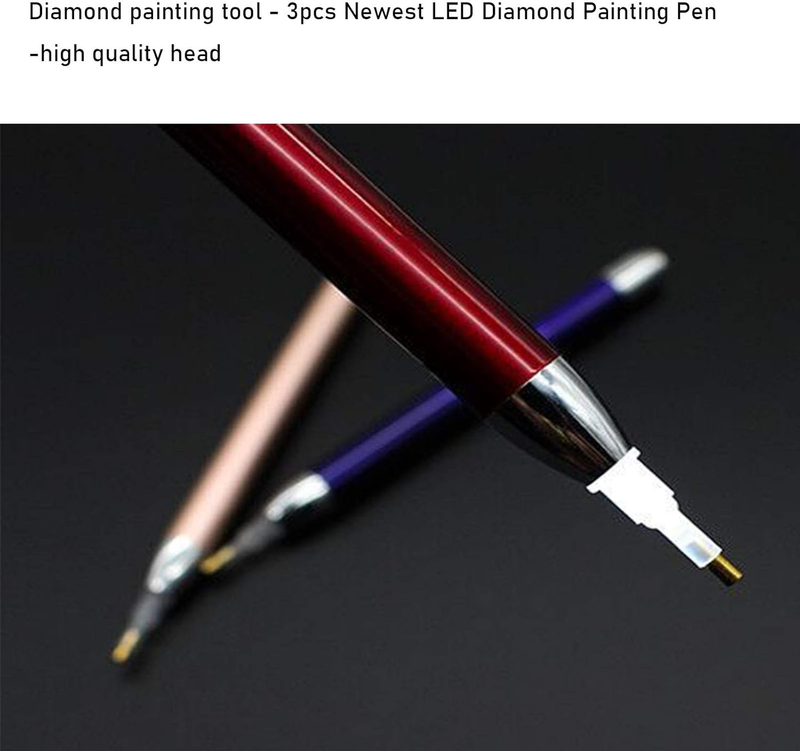 Diamond Painting pens with Light - 3PCS 5D Diamond Painting Tools Point Drill Pe