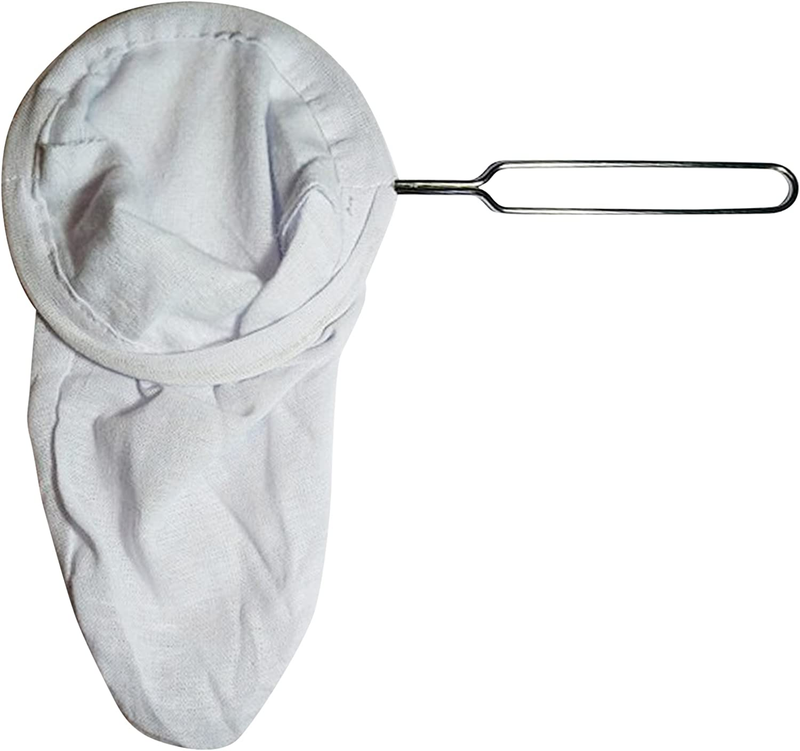 Large Thai Tea Filter Stainless Steel, Traditional Thai Style, Muslin Cotton Str