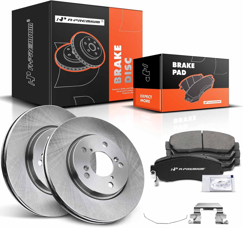 11.66" Front Vented Disc Brake Rotors Ceramic Pads for Honda Odyssey 2005-2010
