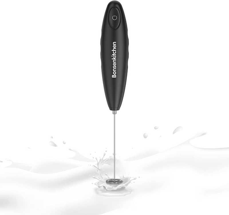 Handheld Milk Frother for Coffee, Matcha, Hot Chocolate - Black