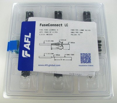 AFL FuseConnect LC OM3 Fiber Optic Connector, 6-Pack FUSE-LC2M50L-6 ~STSI