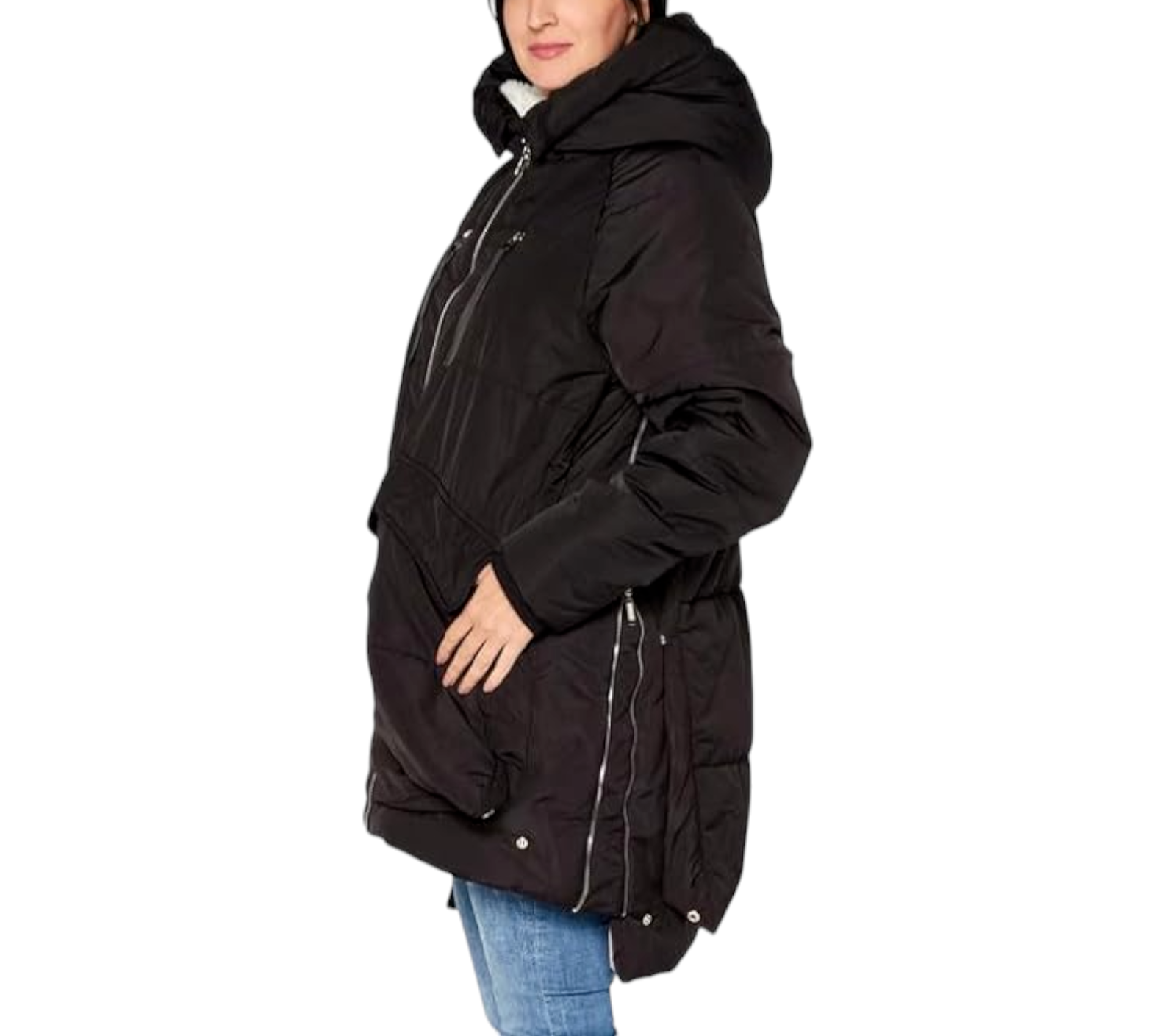 Black Tape Parka Jacket Womens Plus Size 1X Hooded Long
