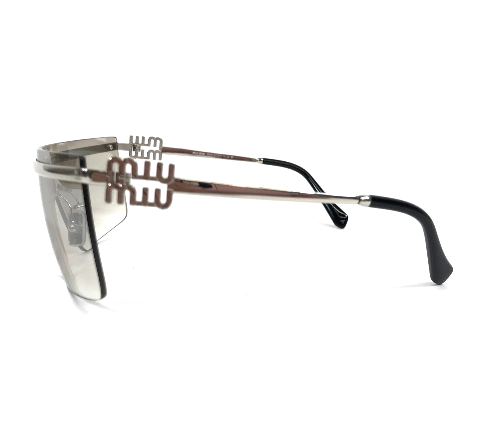 Pre-owned Miu Miu Sunglasses Smu50z 1bc-8k1 Silver Frames With Silver Gray Gradient Lens
