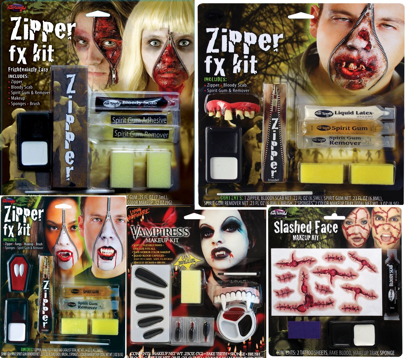 Vampire Zipper FX Kit Make Up Unisex Vampire Zipper FX Kit Make Up Unisex