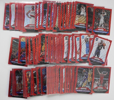 (88) 2015-16 Panini Prizm RED RUBY WAVE Parallel Lot w RC - All Serial #ed /350
