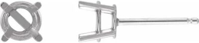 10k 14k 18k Gold Palladium Platinum or Silver Unset Friction Each Stud Earrings