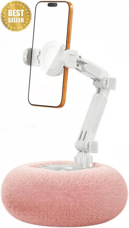 Tablet Pillow Stand, with Snack Basket, Cozy Pillow Stand for Reading, 360° Adju