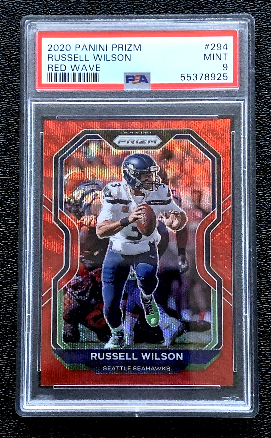 SP /149 PSA 9 MINT 2020 RUSSELL WILSON PANINI PRIZM RED WAVE