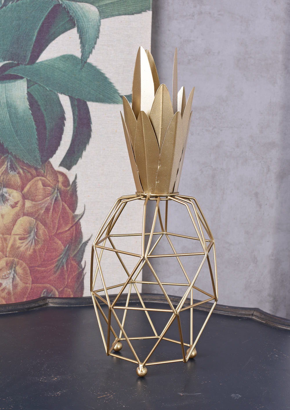 Ananas Figur Metallananas Frucht Pineapple Drahtananas Teelichthalter Frucht