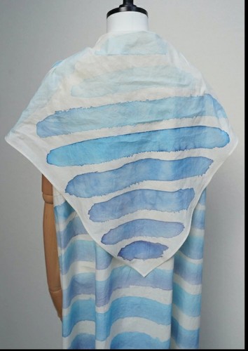 Pre-owned Toogood The Fisherwoman Hand Painted Cotton Dress — Breton Limited Edition Xl In Blue/ivory