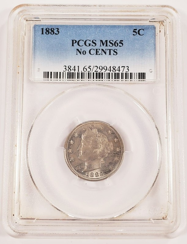 1883 5C Liberty Nickel NO CENTS Graded by PCGS as