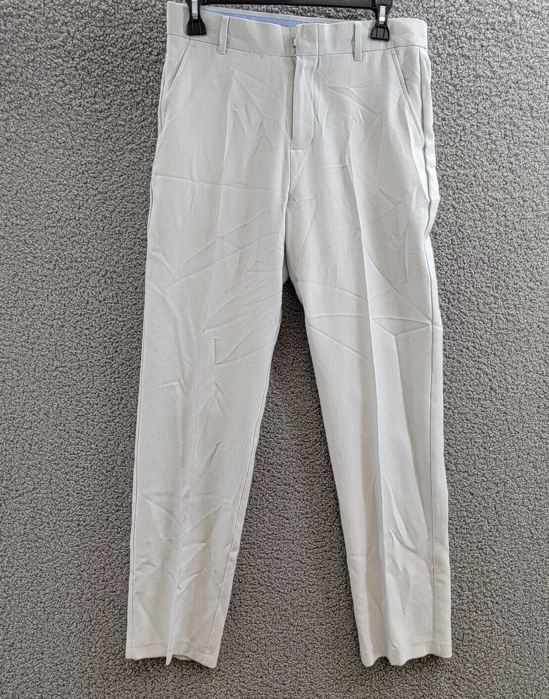Nautica Pindot Dress Pants Big Boys 20 Light Gray Crease Front Zip Hook & Bar - Picture 2 of 17