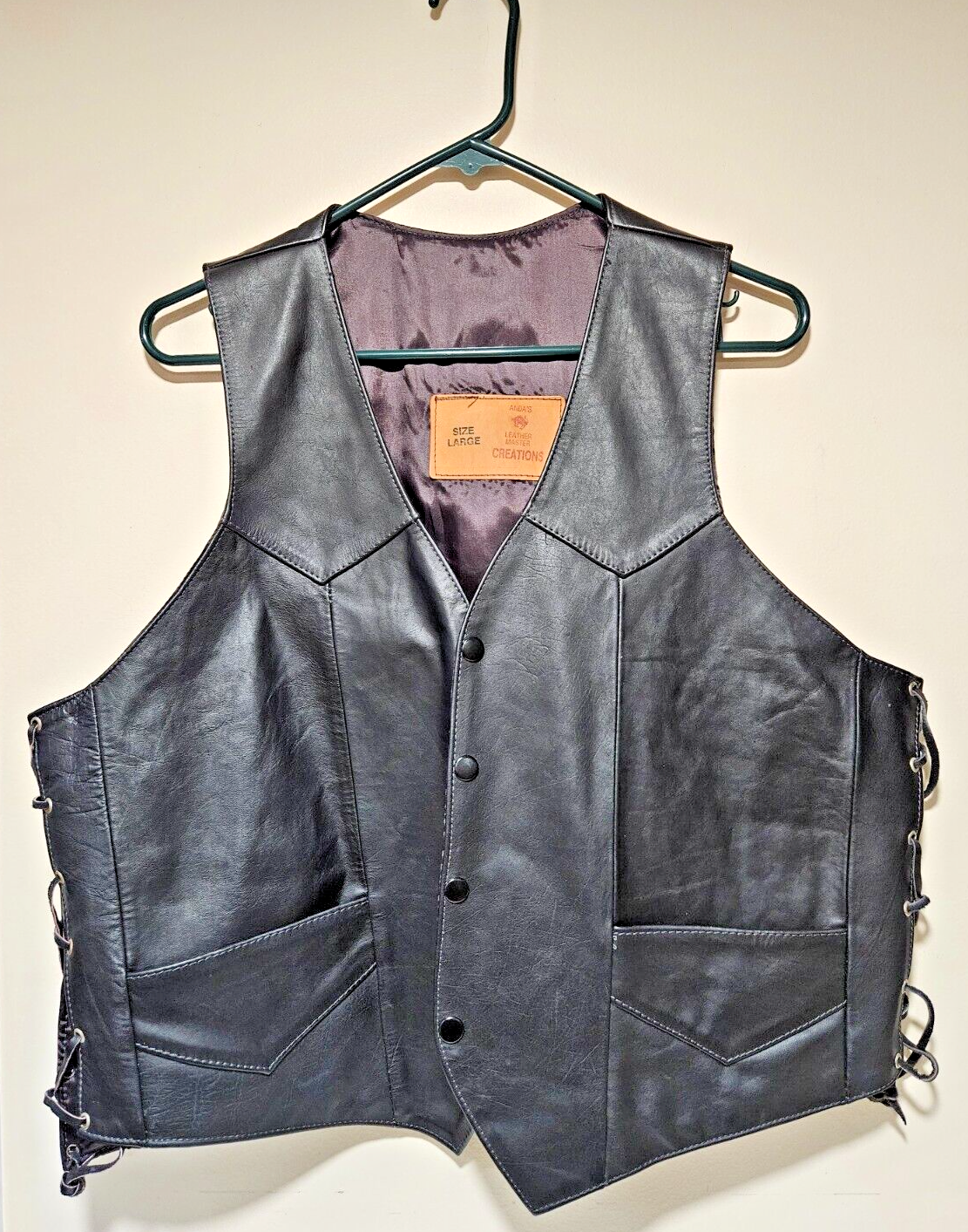 Harley-Davidson Black Leather Vintage Vest with Eagle Logo
