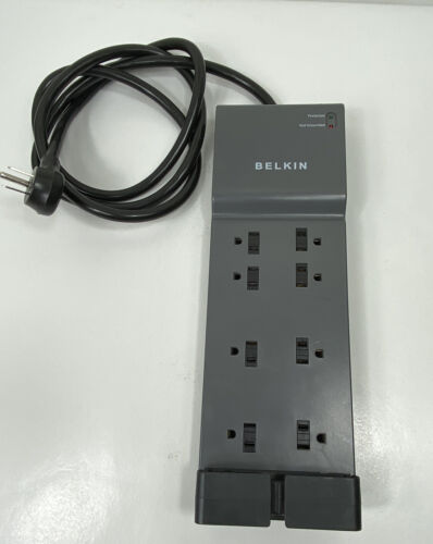Surge Protector With 8 Ac Multiple Outlets, 8 Ft Long Flat P
