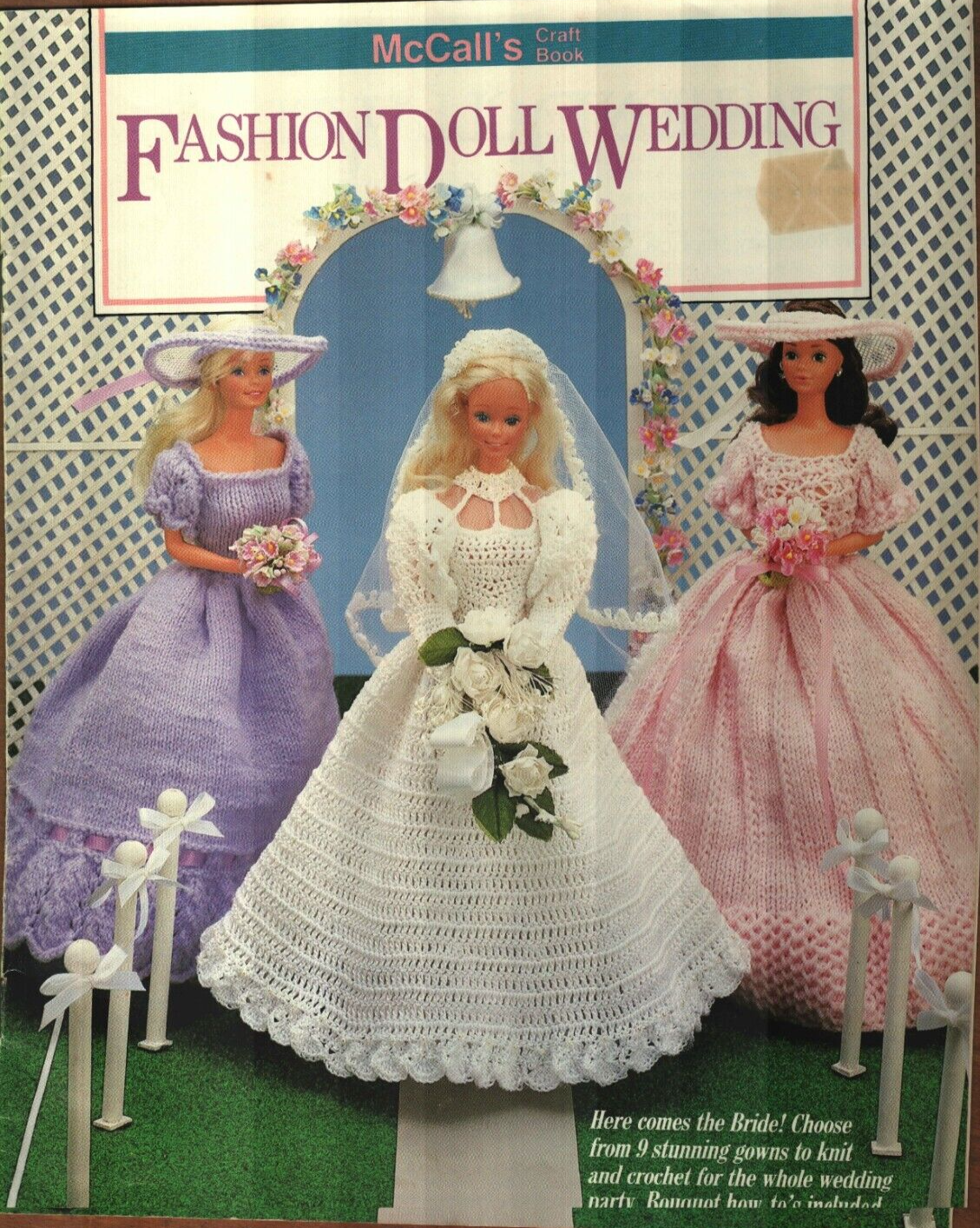 USED FASHION DOLL WEDDING MCCALL'S CRAFT BOOK 7 DRESSES KNIT & CROCHET PATTERNS