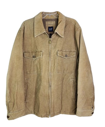 ジャケット・アウター Old gap corduroy jacket Vtg GAP Mens XL Tan Neutral Corduroy Lined Full Zip Soft