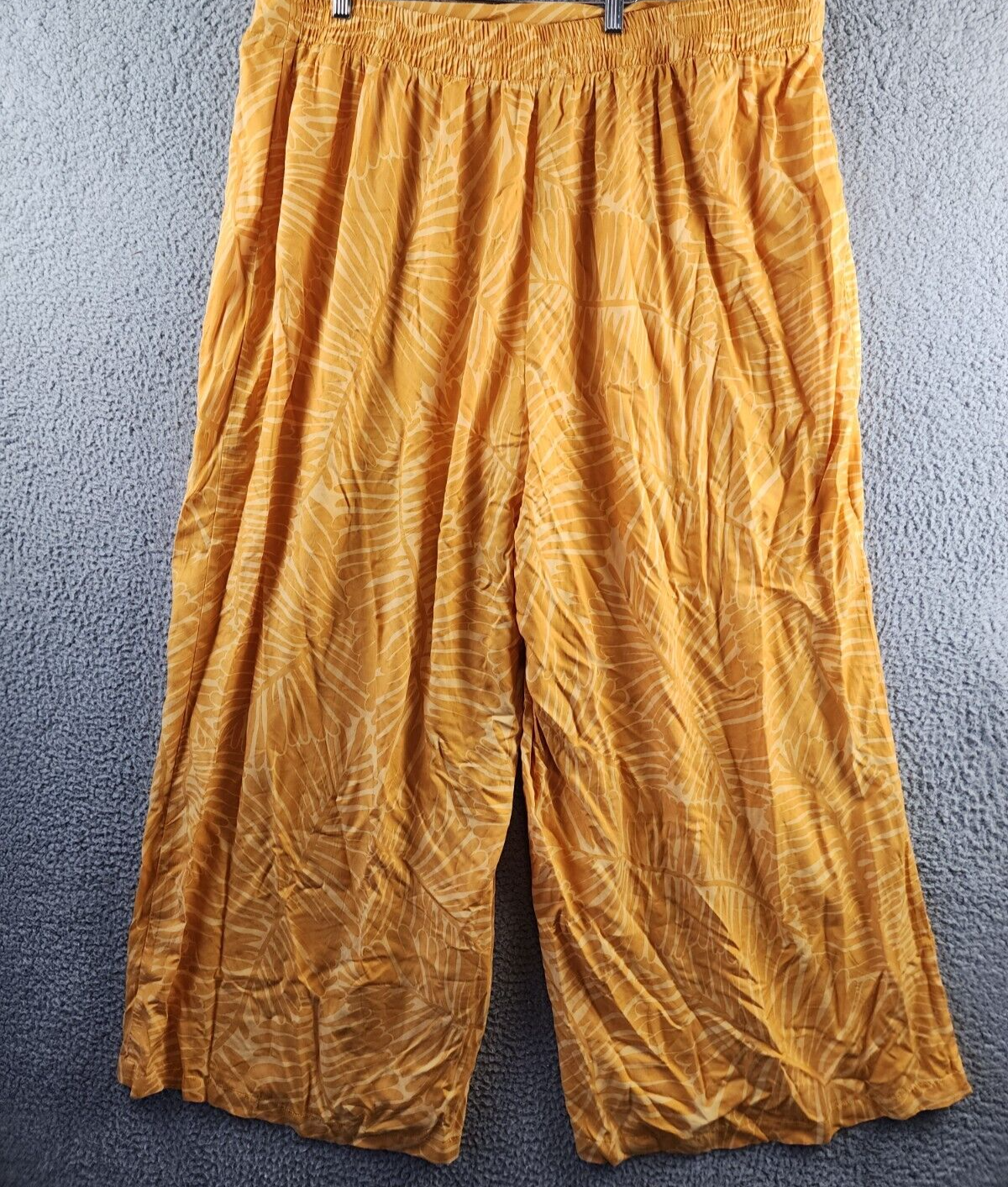 Nina Parker Trendy Plus Size Wide-Leg Pants Women's 4X Golden Palm Elastic Waist - Picture 11 of 13