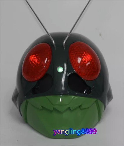 Pre-owned Handmade 1:1 Wearable Kamen Rider Cosplay Helmet Resin Led Model Masked Rider Collect Toy In As Shown