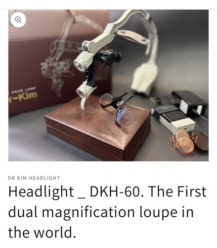 Dr. Kim Headlight Ergotype Telescope. First Dual Magnifier Inc: 2.5xor4.0x +1.5x