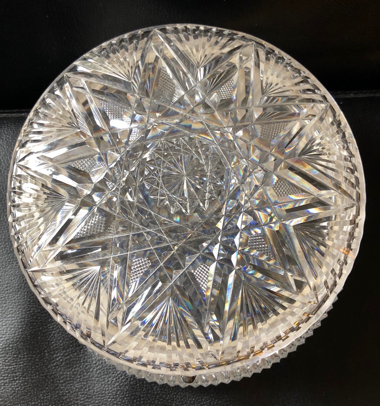 Large ABP Pairpoint Crystal Dresser Box Pearl Pattern 8 1/2