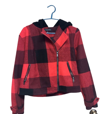 Buffalo plaid moto best sale jacket