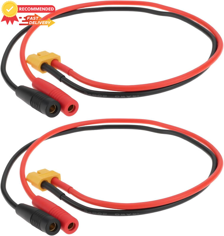 2Pcs XT60 Female to 4mm Banana Socket Charging Cable 40cm 14AWG for RC Model