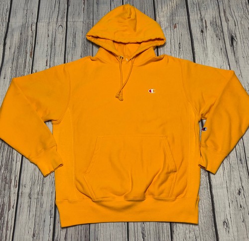 Vintage 90s Champion Reverse Weave Yellow Hoodie Logo Vintage 90s Champion Reverse Weave Yellow Hoodie Logo