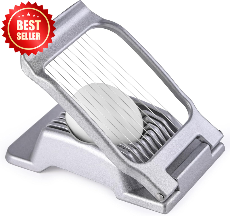 Egg Slicer for Hard Boiled Eggs, Stainless Steel Wire, Heavy Duty Aluminium Egg 