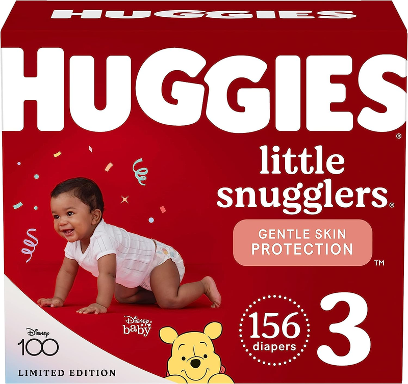 Huggies Little Snugglers Baby Diapers, Size 3 (16-28 Lbs), 156 Ct