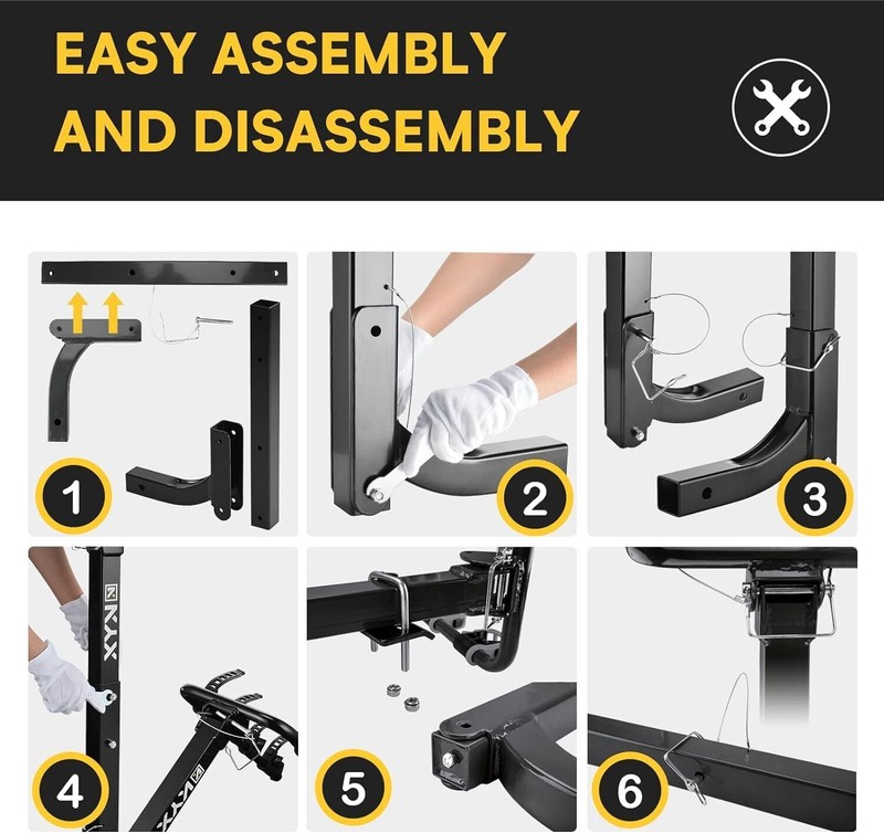 Bike Rack Hitch Mount 4 Bikes, Bike Rack for Car, SUV, RV up to 143 Lbs Load,