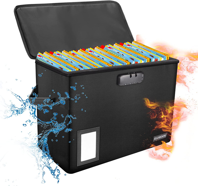 Comic Book Storage Box, Fireproof & Water-Resistant Comic Book Box with Lock and