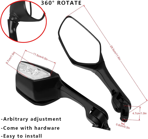 トップ Motorcycle Rearview Mirrors LED Turn Signal For KAWASAKI